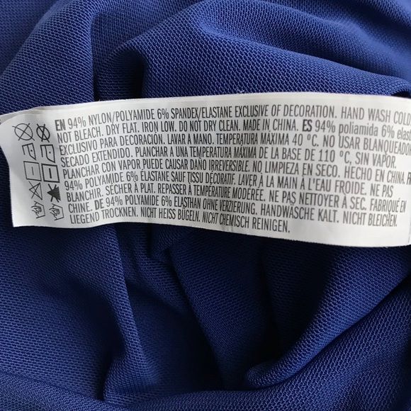 FOREVER 21 Sheer Royal Blue Long Racing Stripe Sleeves Risqué One Piece Bodysuit - Picture 6 of 7